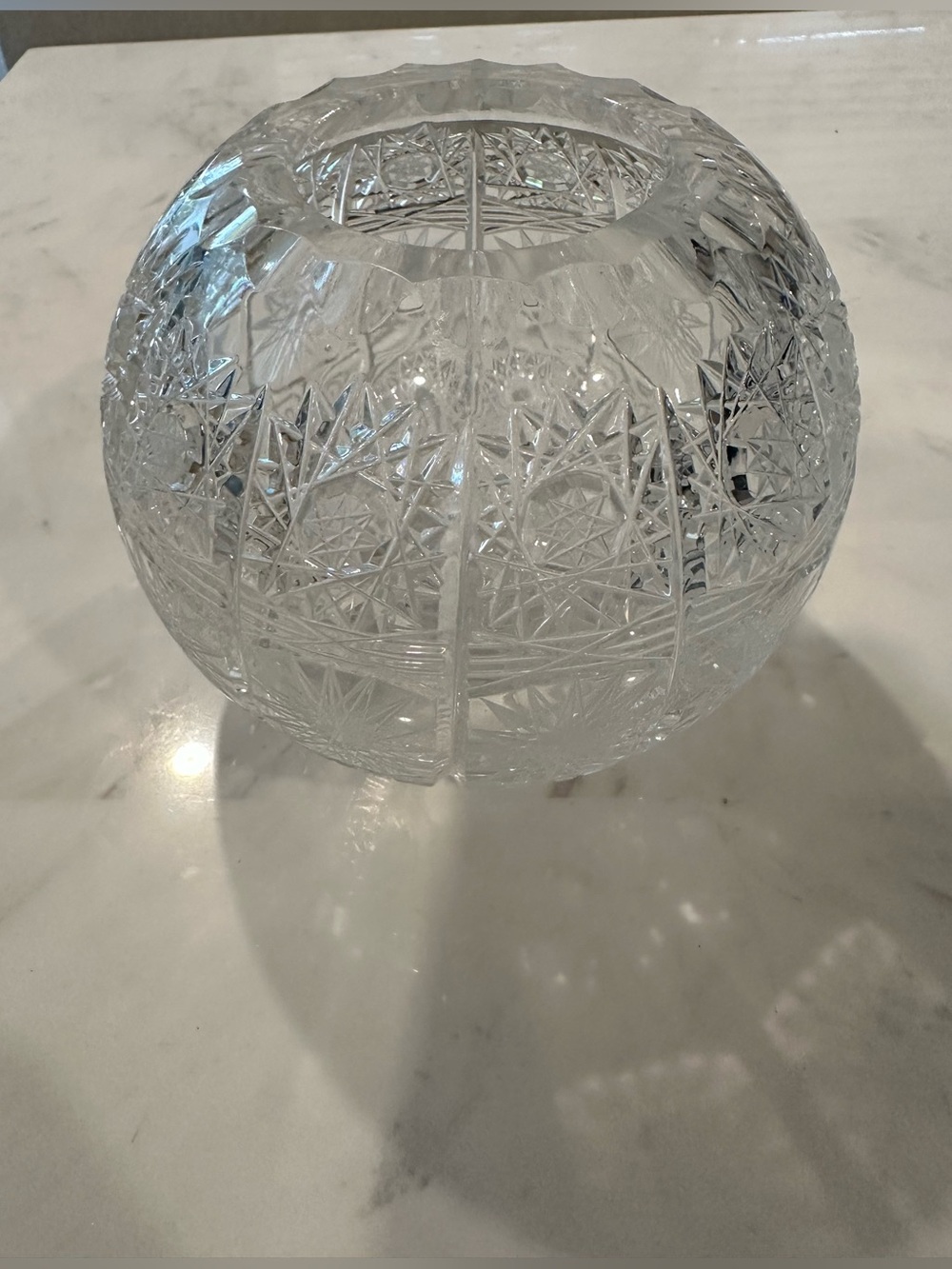 Vintage Hand Cut Czech Bohemian  Crystal Vase